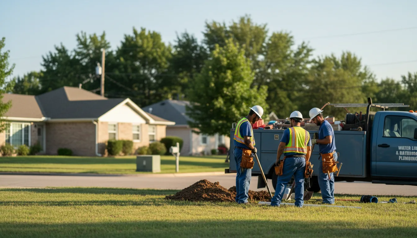 Residential water line and bathroom plumbing service in Richards, TX